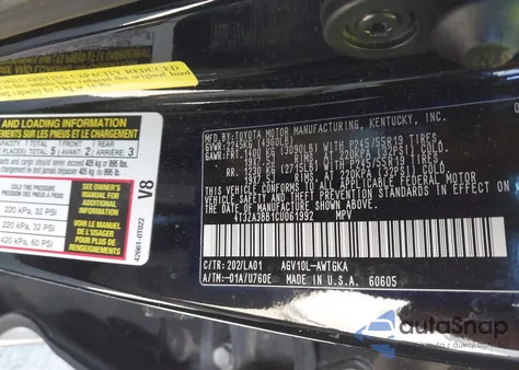 2012 Toyota Venza Xle из США, поврежденный, VIN 4T3ZA3BB1CU061992